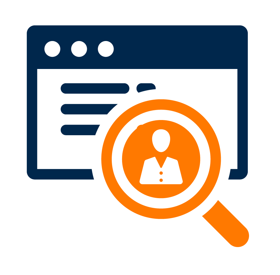 clipart showing a magnifying glass looking at a person