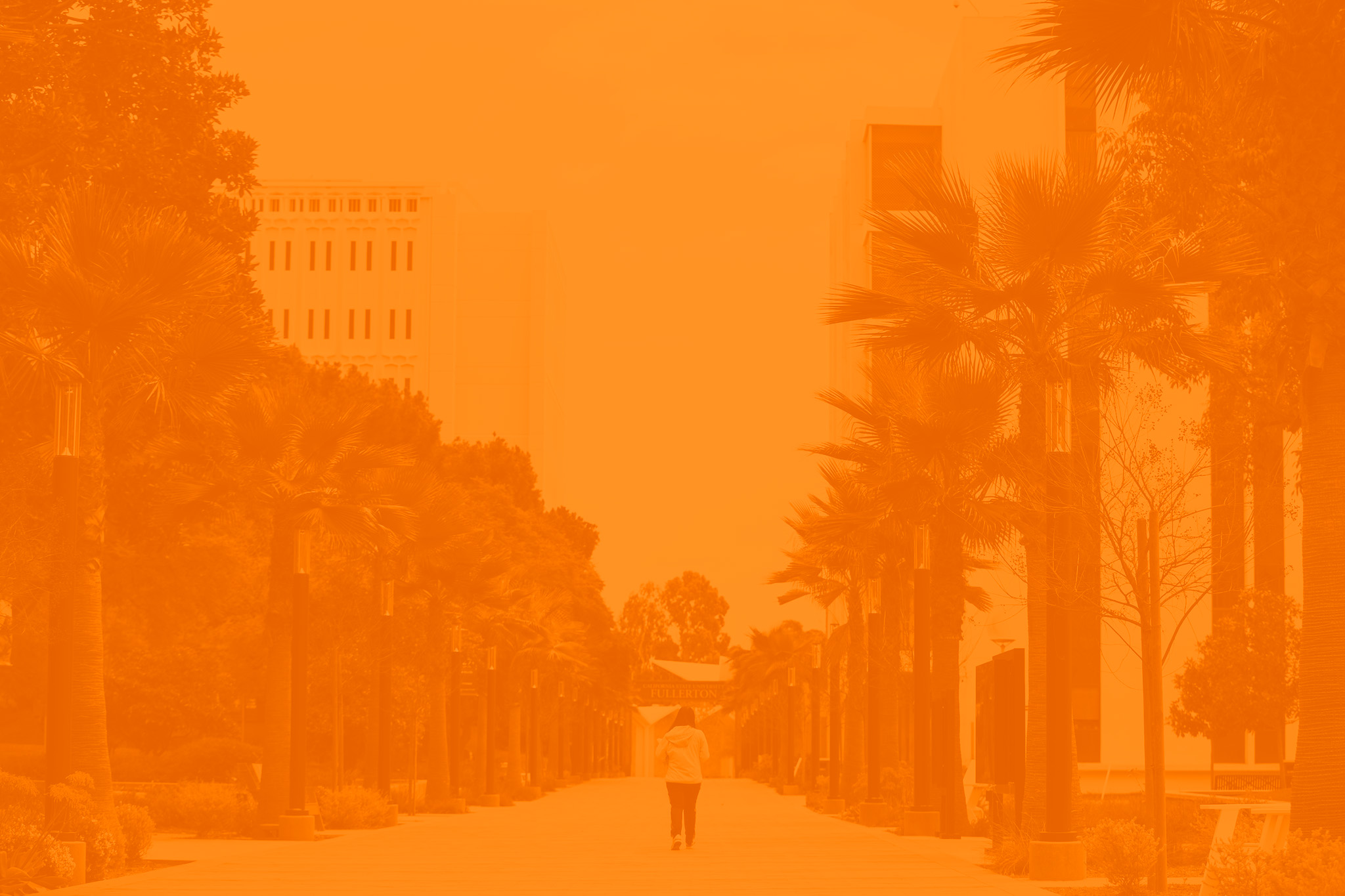 orange washed promenade