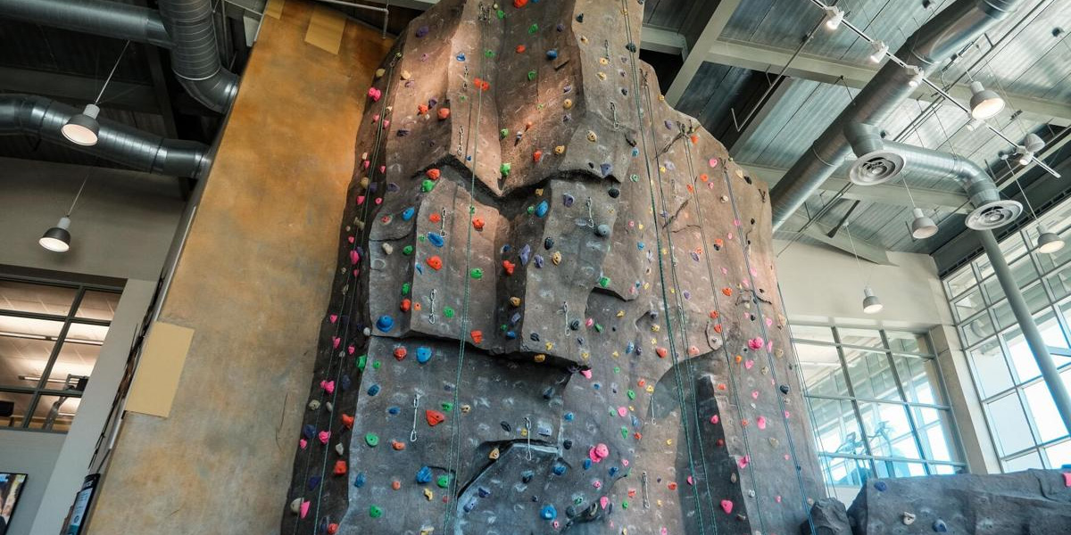 Student Recreation Center rock climbing wall.