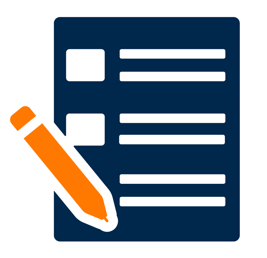 icon of a checklist and pen