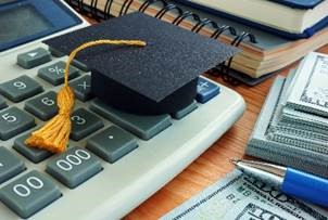 graduation cap on a desk