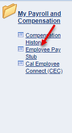 employee pay stub link located under compensation history